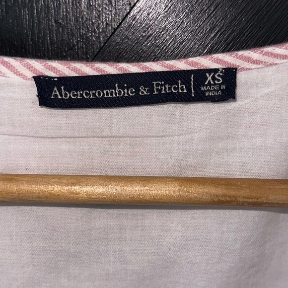 Abercrombie & Fitch Pink Striped Tie Front Cotton Button Front Retro Boho Dress - Picture 4 of 12
